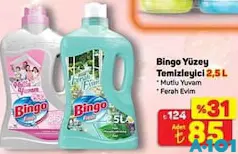 BİNGO YÜZEY TEMİZLEYİCİ 2,5 L fiyat ve kampanya bilgisi